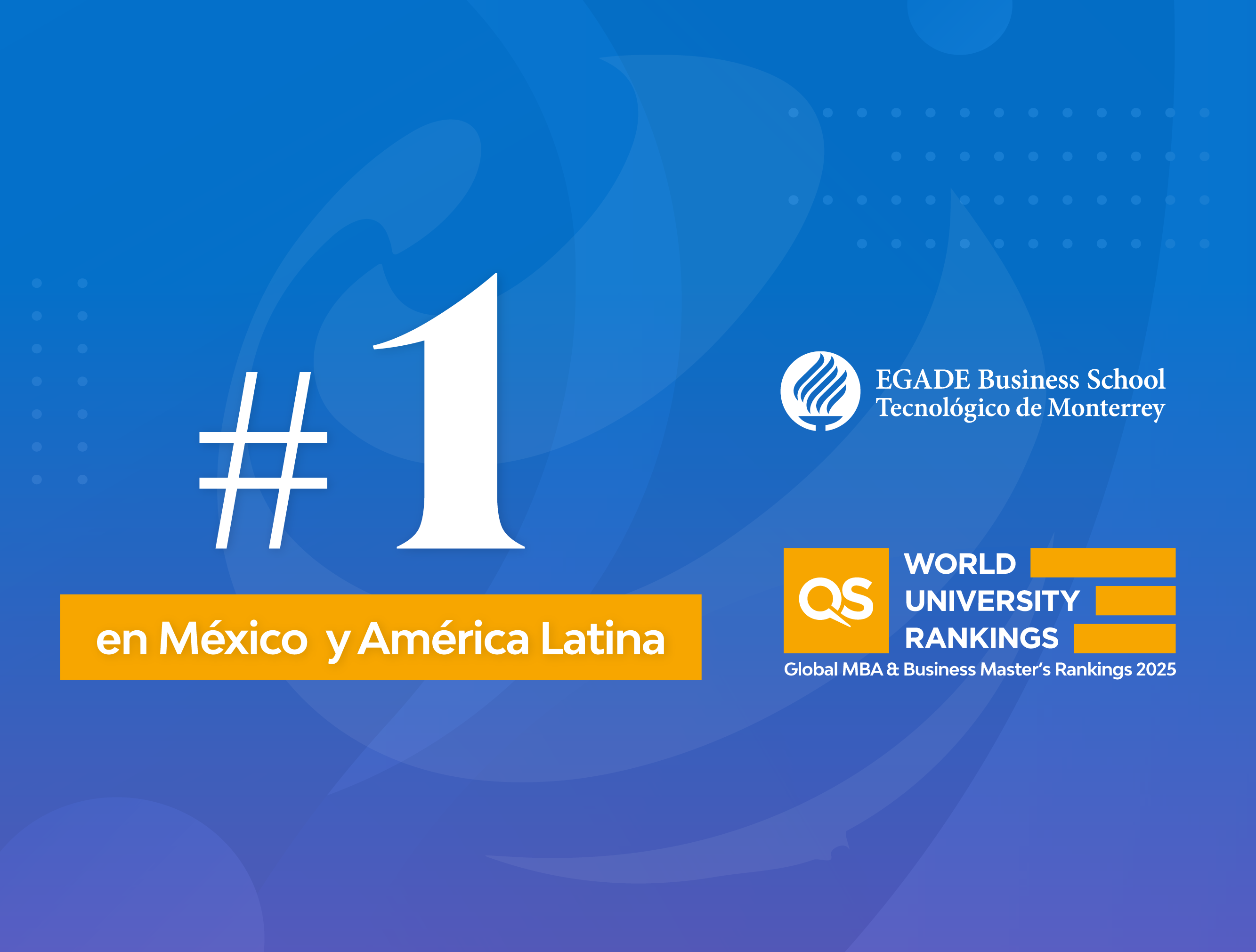 EGADE strengthens its leadership in Mexico and Latin America in the QS Global MBA & Business Master’s Rankings 2025